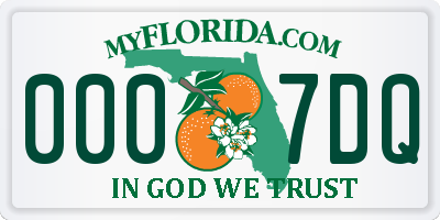 FL license plate 0007DQ
