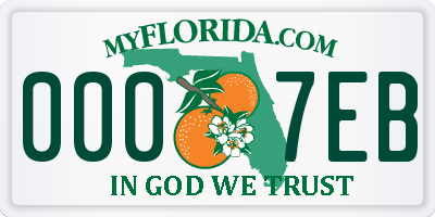 FL license plate 0007EB