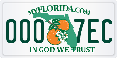 FL license plate 0007EC