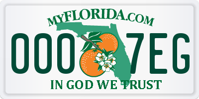 FL license plate 0007EG