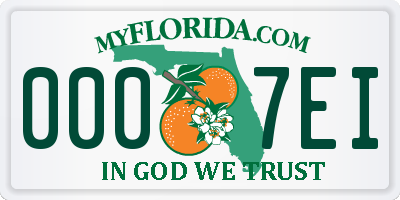 FL license plate 0007EI