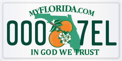 FL license plate 0007EL