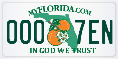 FL license plate 0007EN