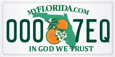 FL license plate 0007EQ