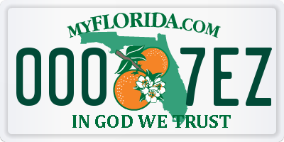 FL license plate 0007EZ