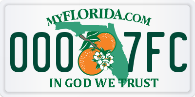 FL license plate 0007FC