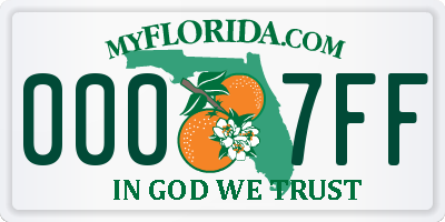 FL license plate 0007FF