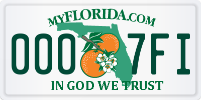 FL license plate 0007FI