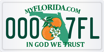 FL license plate 0007FL