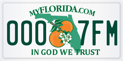 FL license plate 0007FM