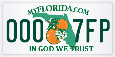 FL license plate 0007FP