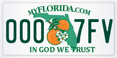 FL license plate 0007FV