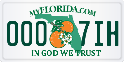 FL license plate 0007IH