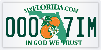 FL license plate 0007IM