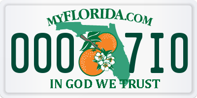 FL license plate 0007IO