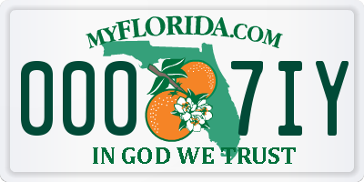 FL license plate 0007IY