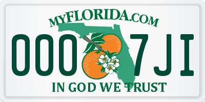 FL license plate 0007JI