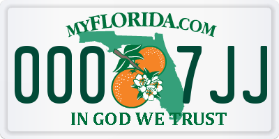 FL license plate 0007JJ