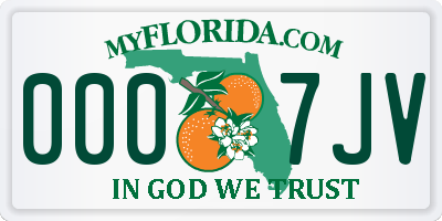 FL license plate 0007JV