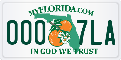 FL license plate 0007LA