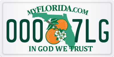 FL license plate 0007LG