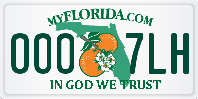 FL license plate 0007LH