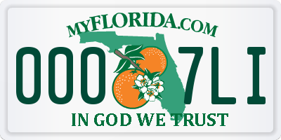 FL license plate 0007LI