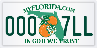 FL license plate 0007LL