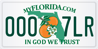 FL license plate 0007LR