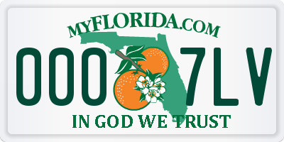 FL license plate 0007LV