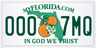 FL license plate 0007MQ