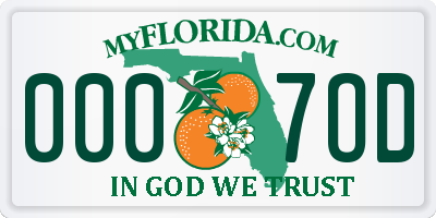 FL license plate 0007OD