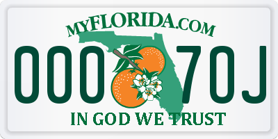 FL license plate 0007OJ