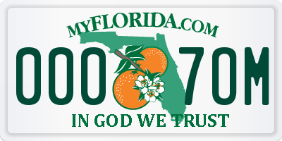 FL license plate 0007OM