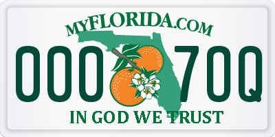 FL license plate 0007OQ