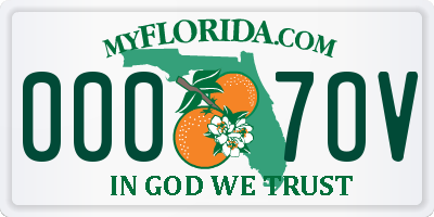 FL license plate 0007OV