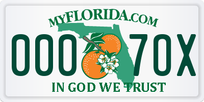 FL license plate 0007OX