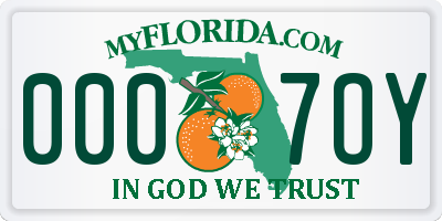 FL license plate 0007OY