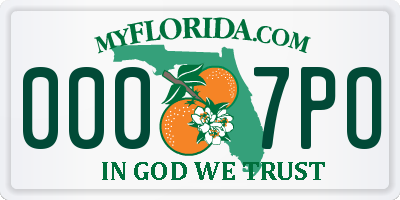 FL license plate 0007PO