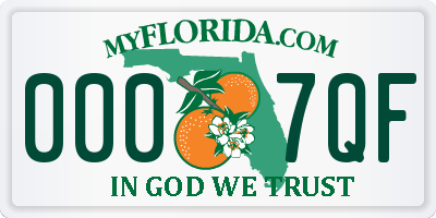 FL license plate 0007QF