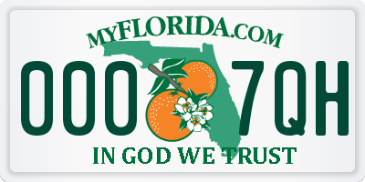 FL license plate 0007QH