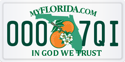 FL license plate 0007QI