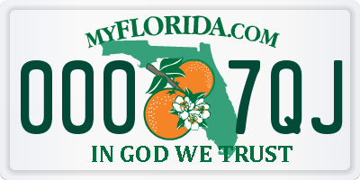 FL license plate 0007QJ