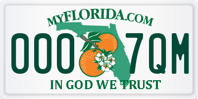 FL license plate 0007QM