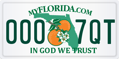 FL license plate 0007QT