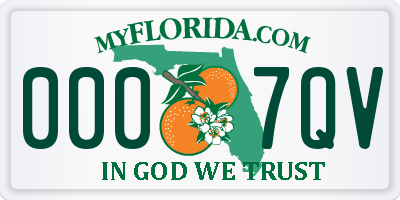 FL license plate 0007QV