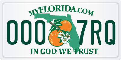 FL license plate 0007RQ