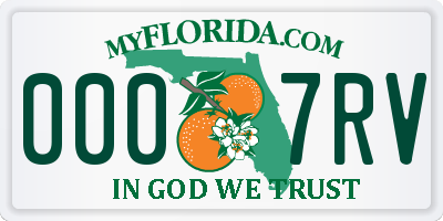 FL license plate 0007RV