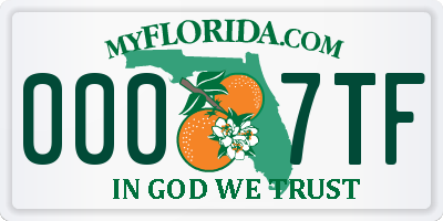 FL license plate 0007TF