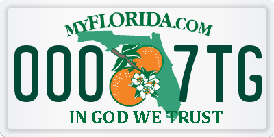 FL license plate 0007TG